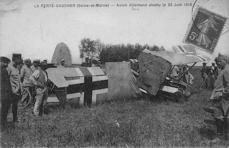 La Ferté-Gaucher. Avion allemand abattu le 23 juin 1918