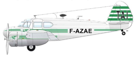 Le Cessna UC-78 Bobcat aux couleurs de la compagnie française TAI