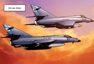 Les Super Etendard argentins dessinés par Taborda